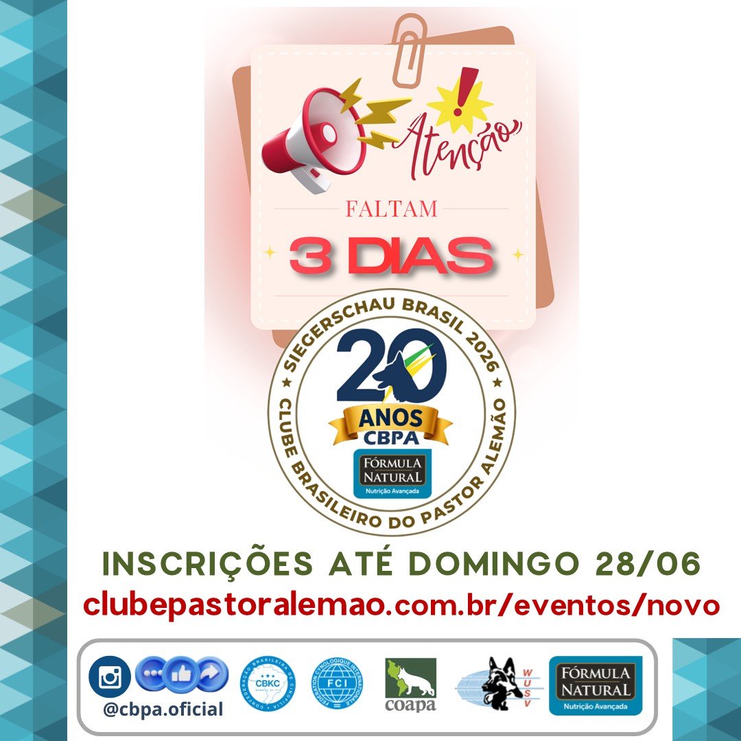 Sieger 206 - Inscrições #SIEGER2026