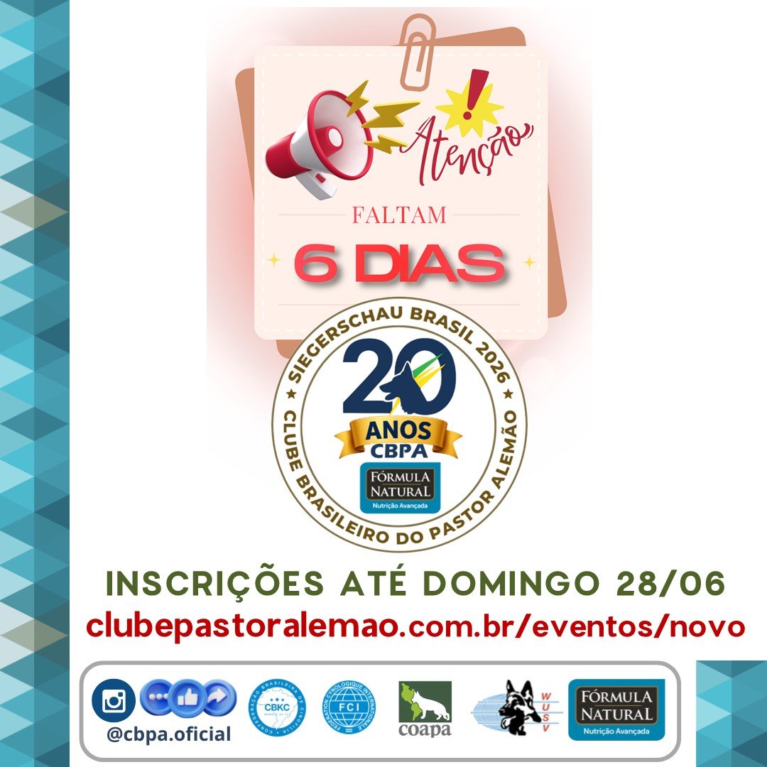Sieger 206 - Inscrições #SIEGER2026