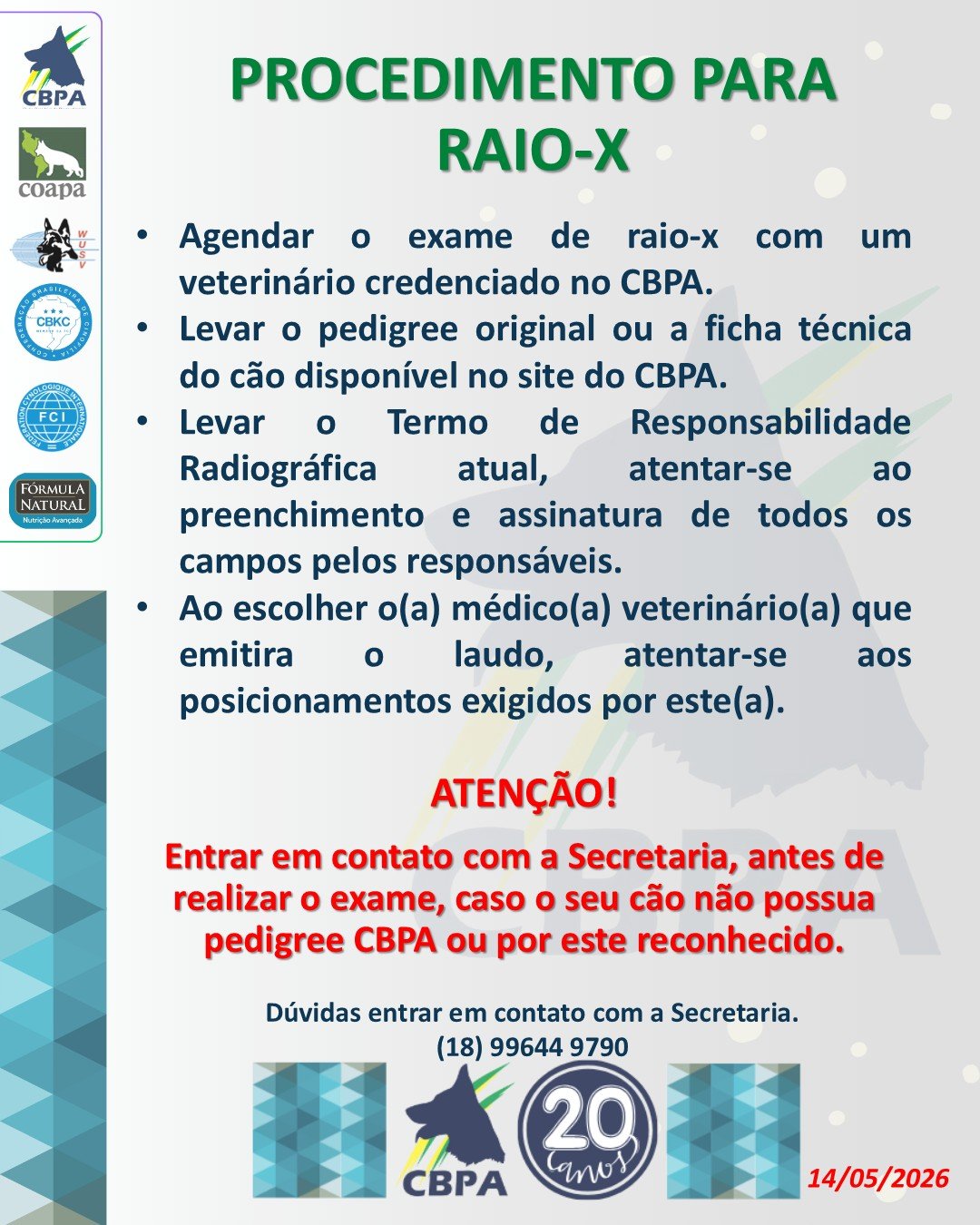 VAMOS RECORDAR? PROCEDIMENTO PARA RAIO-X