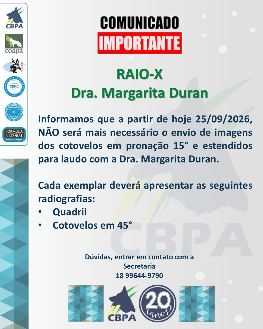 Raio-X Dra. Margarita Duran - Posicionamentos