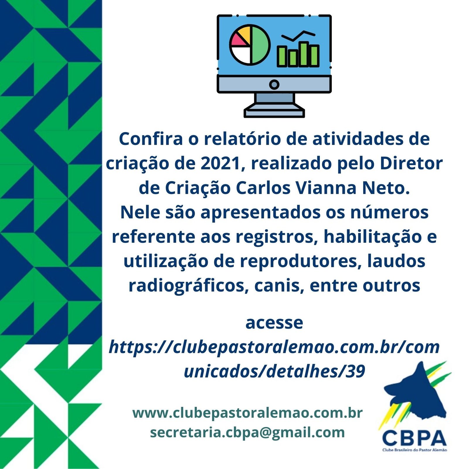 RELATÓRIO DA DIRETORIA CRIAÇÃO 2021